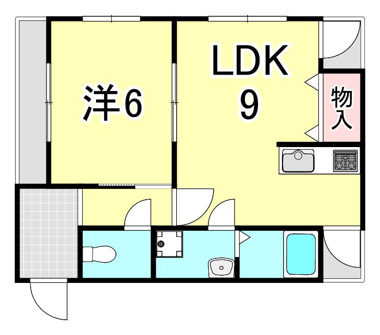ハイム北夙川I(1LDK/3階)の間取り写真