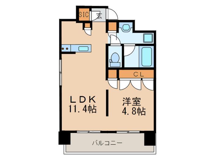 パークサイド金山(1LDK/9階)の間取り写真