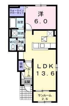 アルデバランA(1LDK/1階)の間取り写真