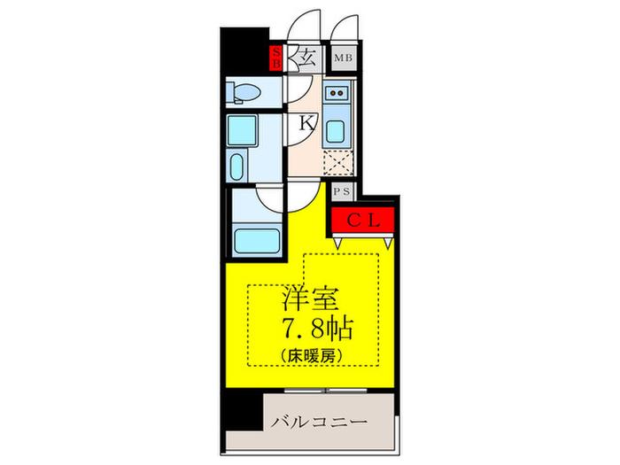 ZOOM江坂公園(1K/10階)の間取り写真