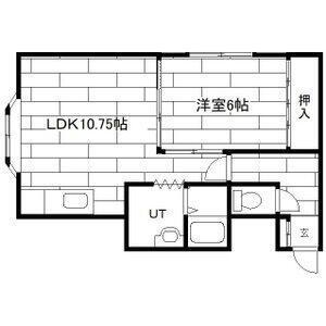 ルミエール上坂(1LDK/1階)の間取り写真