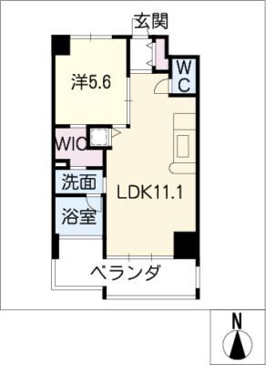 IZ RESIDENCE(1LDK/4階)の間取り写真