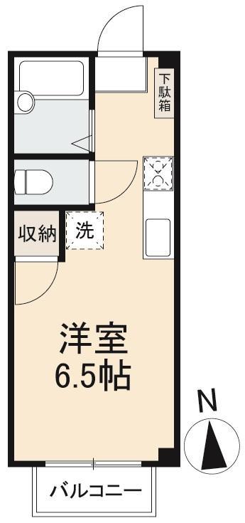 ELVITA栗林(ワンルーム/2階)の間取り写真