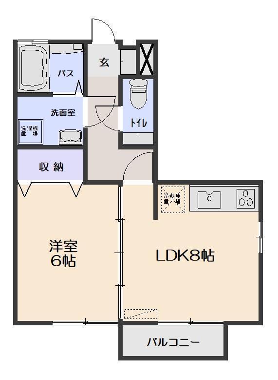 レクサスユニゾン(1LDK/2階)の間取り写真