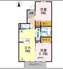 クレール泉(2LDK/2階)の間取り写真
