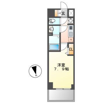 アドバンス名古屋ワイノット(1K/9階)の間取り写真