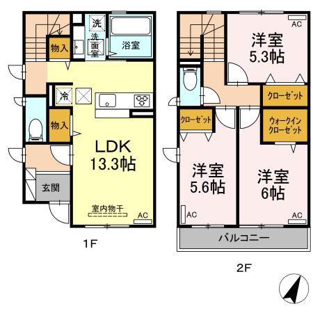 D´PREMIUM A棟(3LDK/1階)の間取り写真