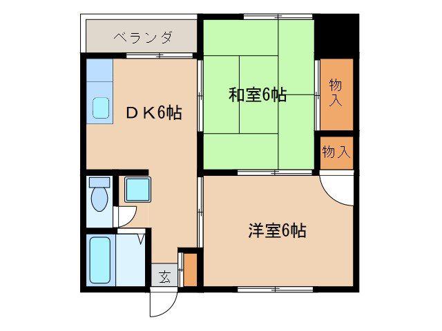 BEE HIVE(2DK/2階)の間取り写真