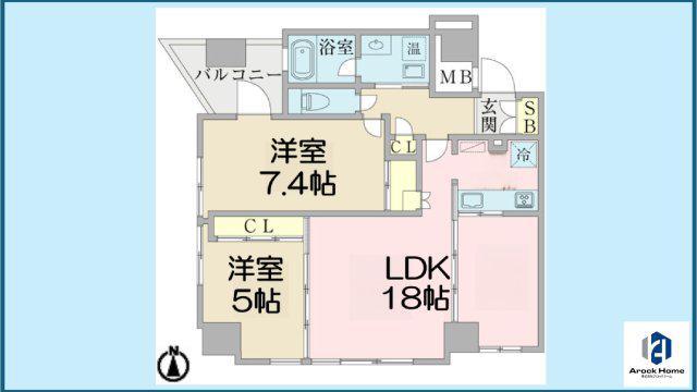 YZ MAHOROBA(2LDK/11階)の間取り写真