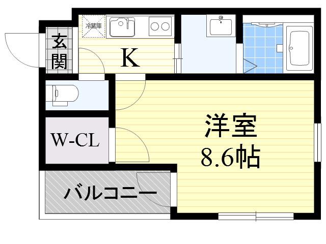 フジパレス鶴見2番館(1K/3階)の間取り写真