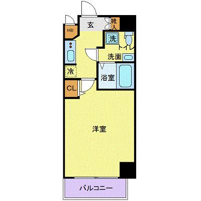 ガラ・シティ日本橋人形町(1K/2階)の間取り写真