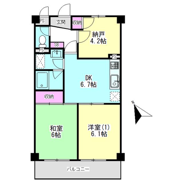 エステート(2SDK/3階)の間取り写真