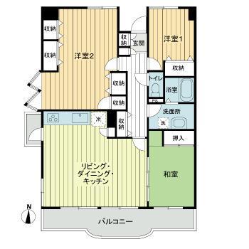 チェリーガーデン2号棟(3LDK/4階)の間取り写真