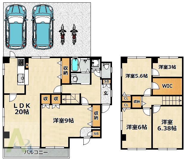 アバンティ片山(5SLDK/1階)の間取り写真
