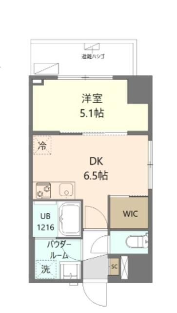 マイシティ厚木中町(1DK/3階)の間取り写真