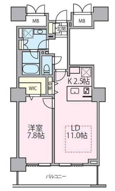 ロイヤルパークスタワー南千住(1LDK/8階)の間取り写真