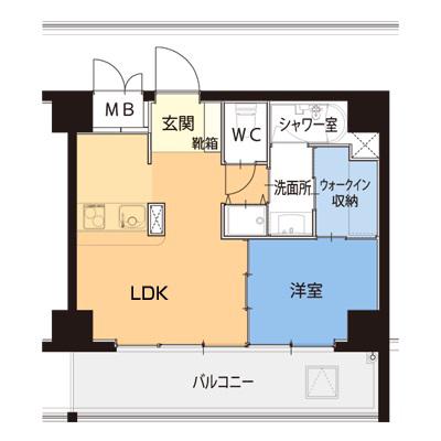 IN SHAPE大濠(1LDK/5階)の間取り写真