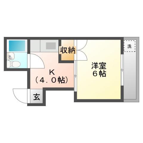井上ビル(1K/3階)の間取り写真