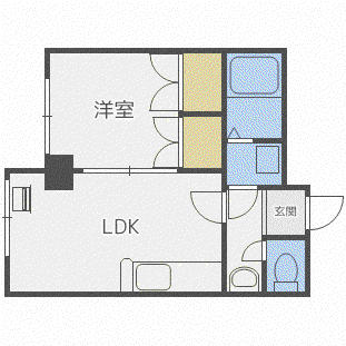 MRビル(1LDK/3階)の間取り写真