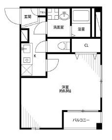 アンプルール フェール LIEN.K.M(1K/2階)の間取り写真