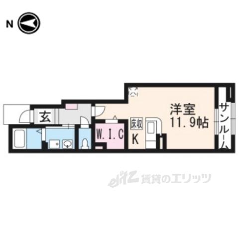 フリーデ千代川(1K/1階)の間取り写真