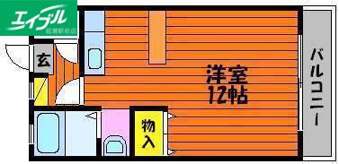 コートダジュールC(ワンルーム/2階)の間取り写真
