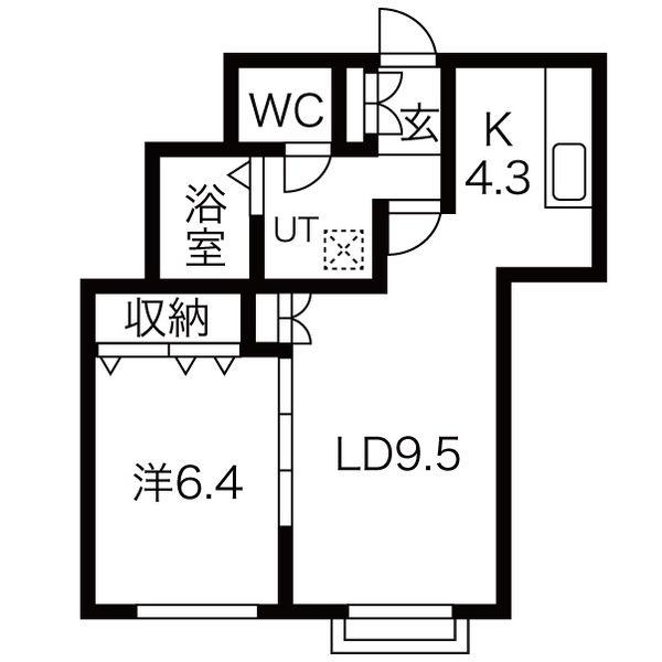 ピュア105(1LDK/3階)の間取り写真
