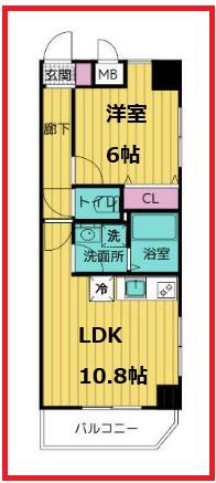 ソフィアコート(1LDK/4階)の間取り写真