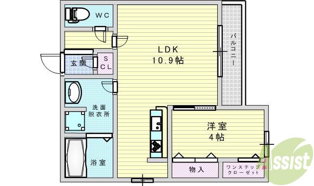 クオーレ(1LDK/2階)の間取り写真