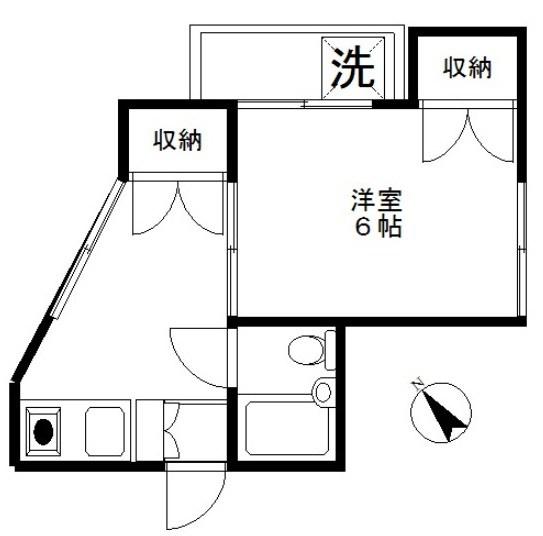 GRIFFIN 祐天寺(1K/1階)の間取り写真