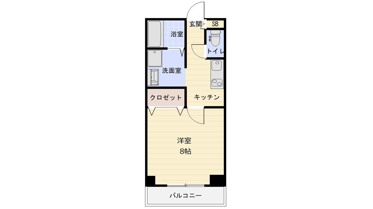 サンヒルズ五番館(1K/1階)の間取り写真