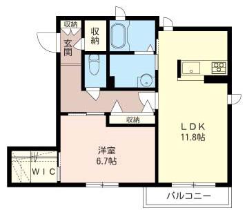 メゾン メイハウス(1LDK/1階)の間取り写真