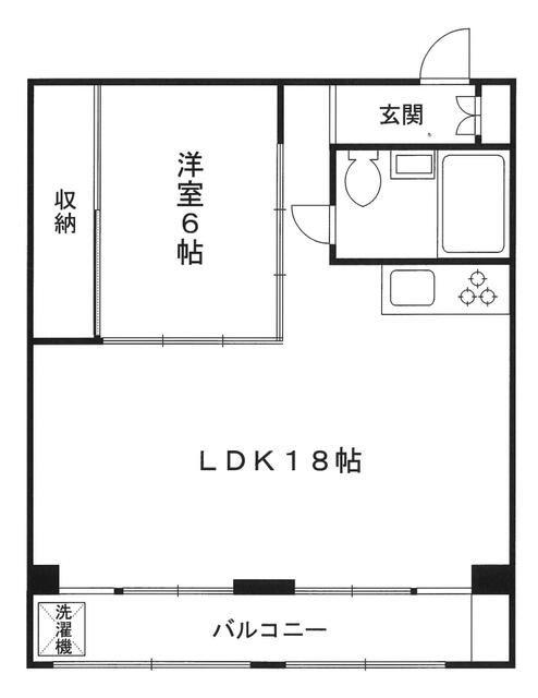 日生住吉コープ(1LDK/6階)の間取り写真