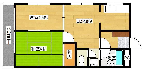 坂本ビル(2LDK/1階)の間取り写真