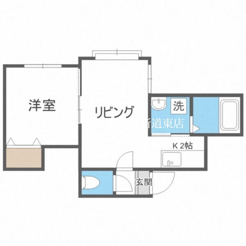 ブランネージュ東(1LDK/3階)の間取り写真