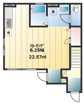BELL LEAD(1K/1階)の間取り写真