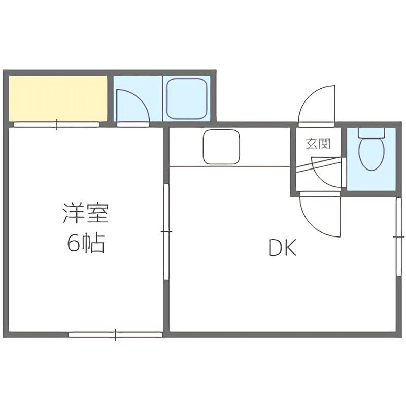 ハイデンス平岸B(1LDK/1階)の間取り写真
