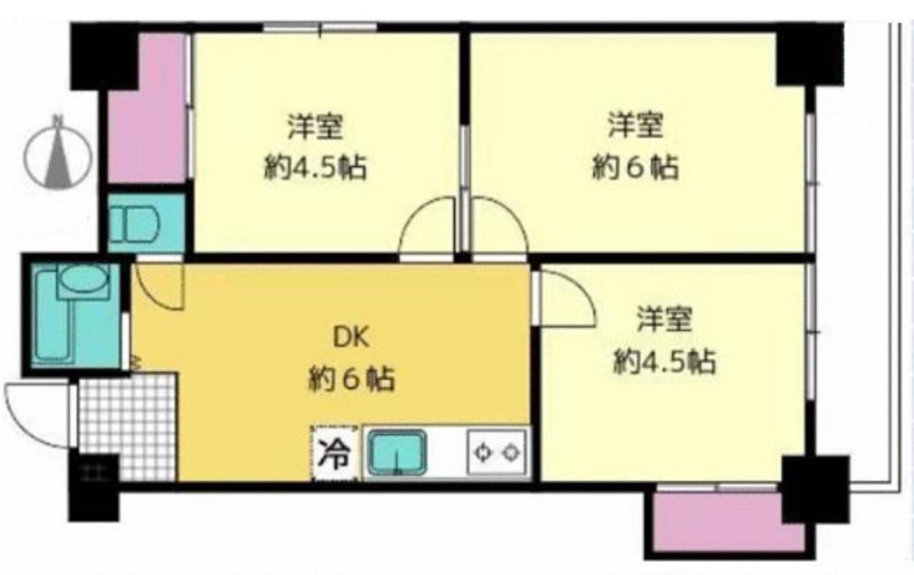 シャトレ―西蒲田(3DK/3階)の間取り写真