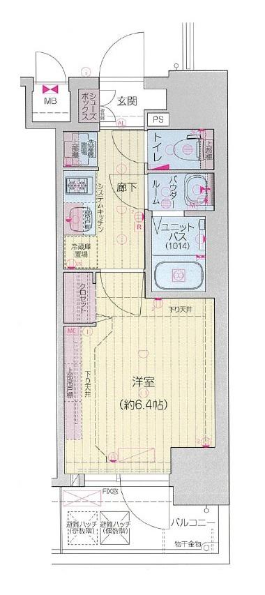 プレリス太閤通セルシア(1K/2階)の間取り写真