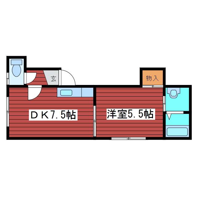 童里夢北野通(1LDK/2階)の間取り写真