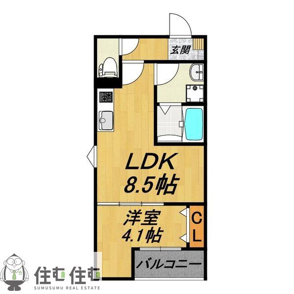 LE COCON 豊田市II(1LDK/2階)の間取り写真