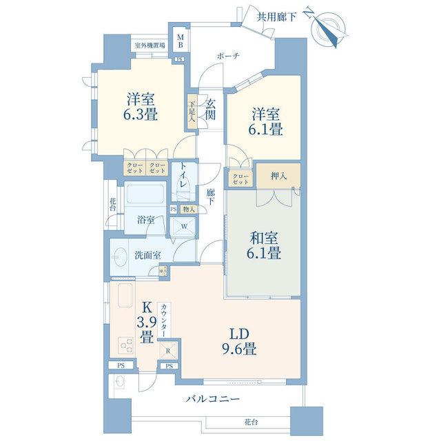 アクシルコート大塚(3LDK/13階)の間取り写真