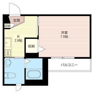シャーメゾン アステル(1K/2階)の間取り写真