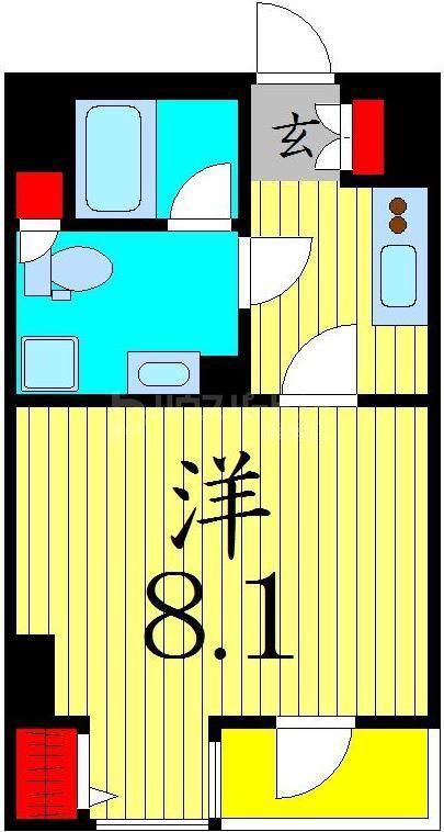 GROWS綾瀬(1K/3階)の間取り写真