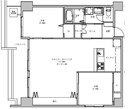 ダイアパレス谷町第二(2LDK/8階)の間取り写真