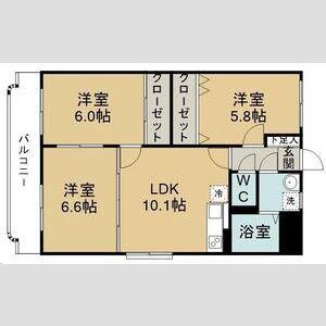 HAUSE.A荒井(3LDK/3階)の間取り写真