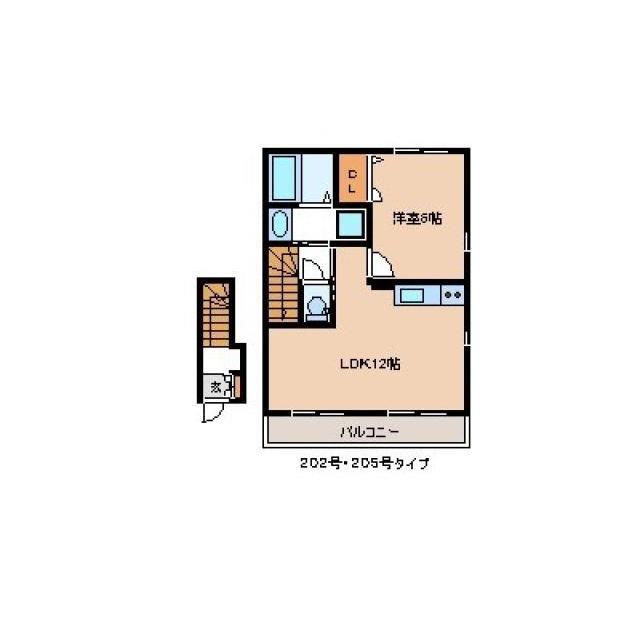 ブルーオーシャン(1LDK/2階)の間取り写真