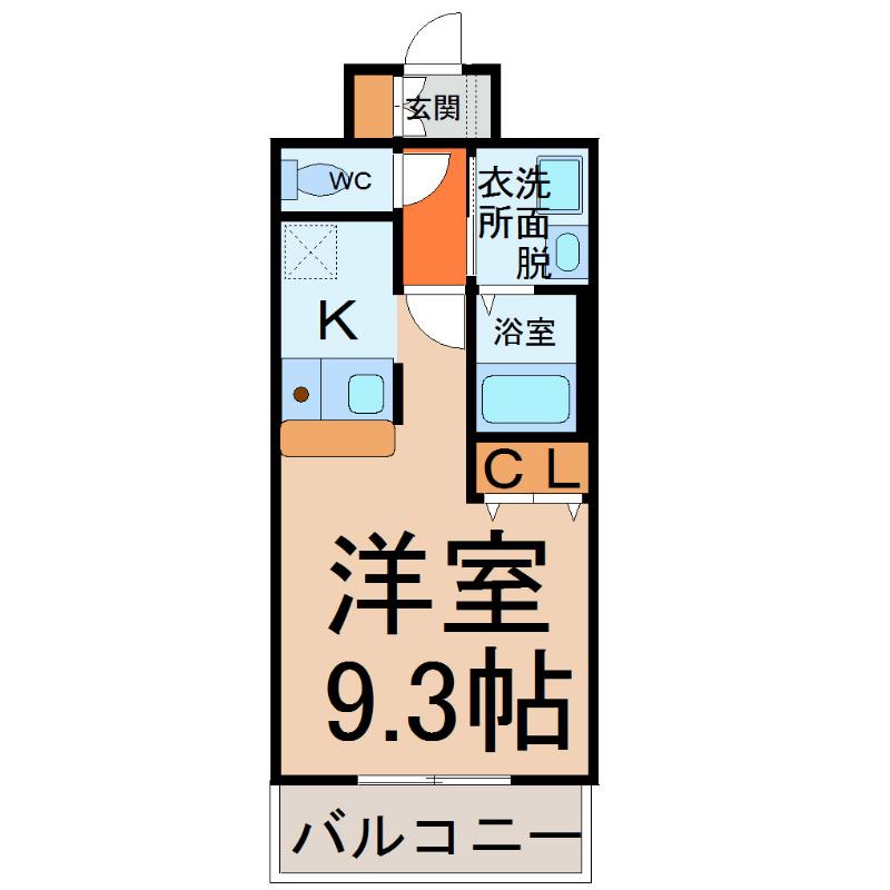 ライジングコート名古屋駅南(ワンルーム/8階)の間取り写真
