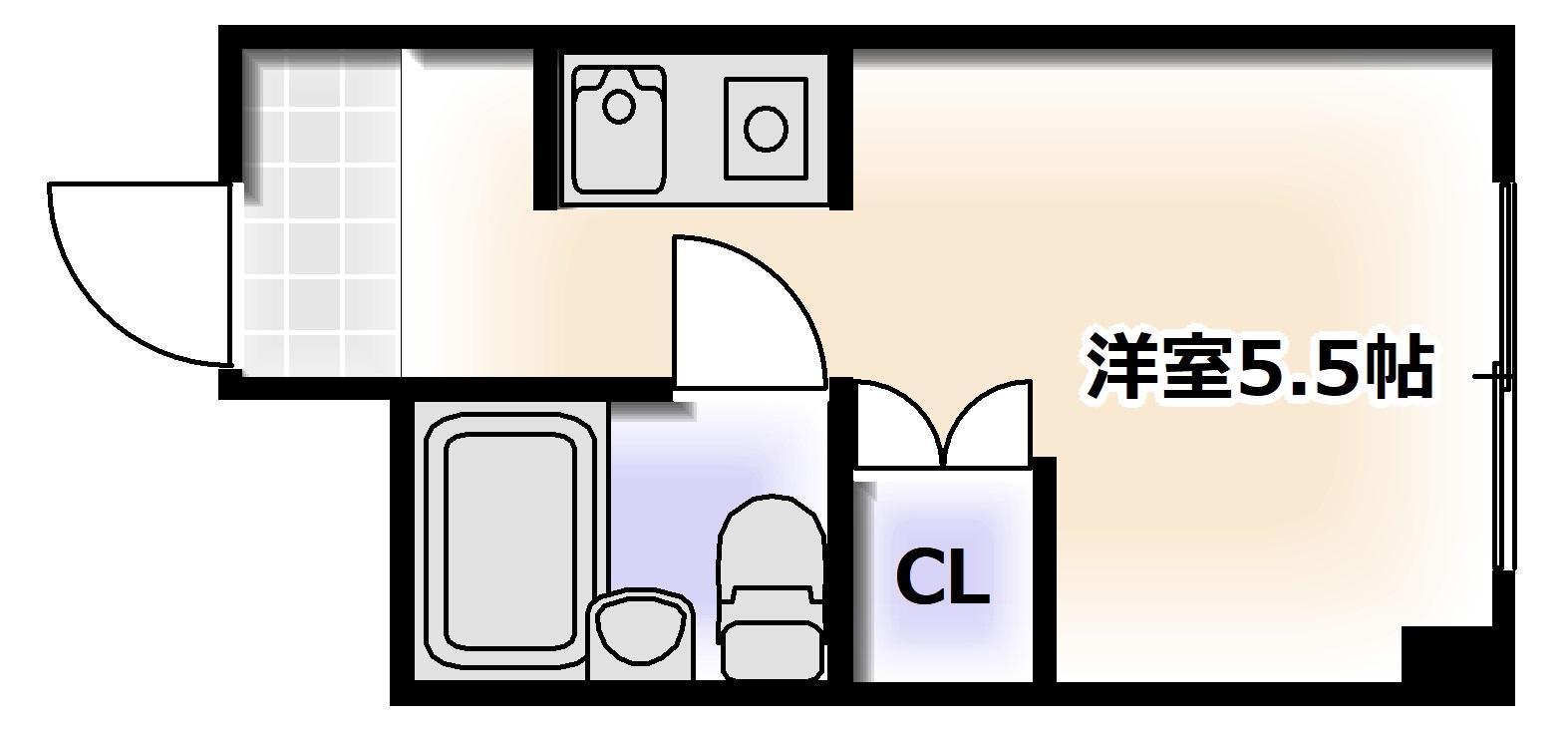パシフィック新今宮(ワンルーム/4階)の間取り写真