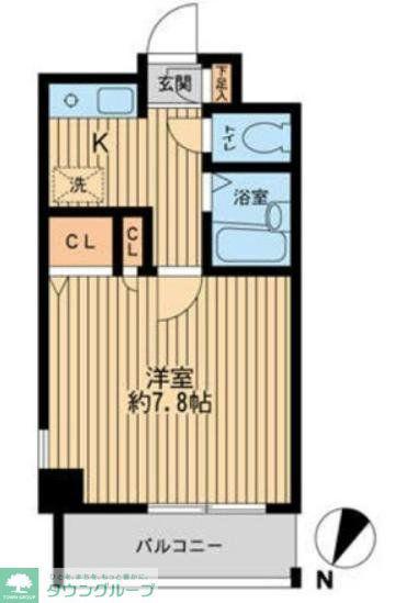 プライムアーバン新宿落合(1K/4階)の間取り写真